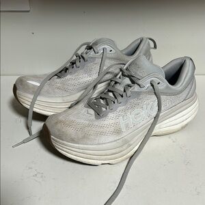 Hoka Light Gray Running Shoes